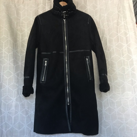 🎉HP🎉 ZARA Long Black Coat - Picture 4 of 9